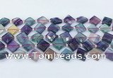 CFL1230 15.5 inches 12mm faceted diamond fluorite beads