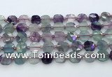 CFL1233 15.5 inches 10mm faceted square fluorite beads