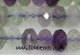 CFL1239 15 inches 4*6mm faceted rondelle fluorite gemstone beads