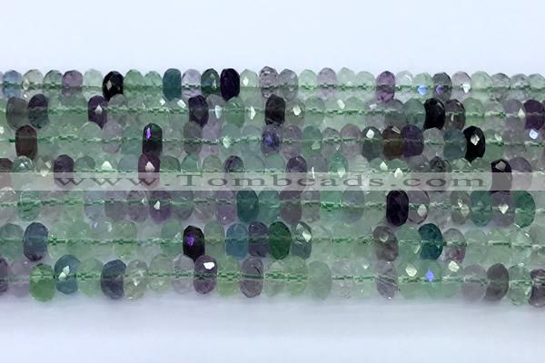 CFL1241 15 inches 5*7mm faceted rondelle fluorite beads