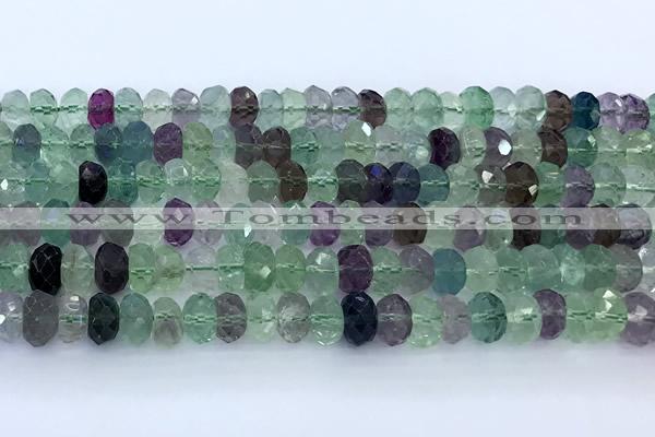 CFL1243 15 inches 6*9mm faceted rondelle fluorite beads