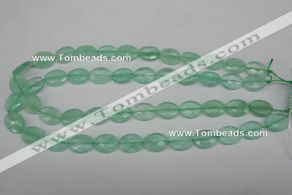 CFL125 15.5 inches 12*16mm faceted oval green fluorite beads