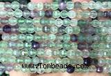 CFL1262 15 inches 6mm faceted round fluorite beads wholesale