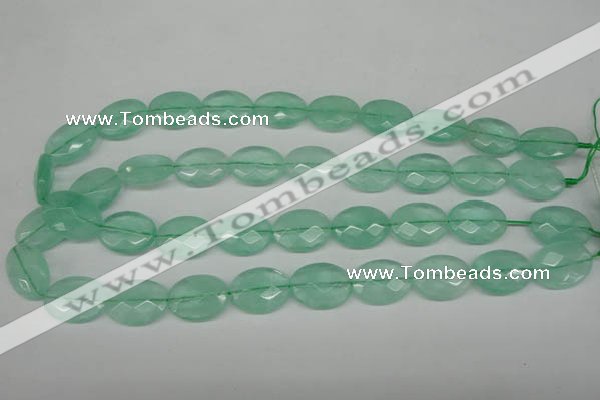 CFL127 15.5 inches 15*20mm faceted oval green fluorite beads