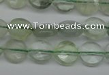 CFL131 15.5 inches 8mm faceted coin green fluorite beads