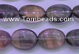 CFL1340 15.5 inches 10*14mm oval purple fluorite gemstone beads