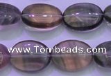 CFL1341 15.5 inches 12*16mm oval purple fluorite gemstone beads