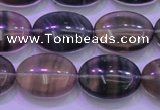 CFL1342 15.5 inches 13*18mm oval purple fluorite gemstone beads