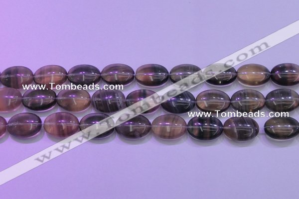 CFL1343 15.5 inches 15*20mm oval purple fluorite gemstone beads