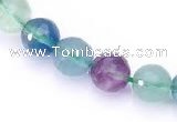 CFL14 16 inch A- grade 10mm faceted round natural fluorite beads