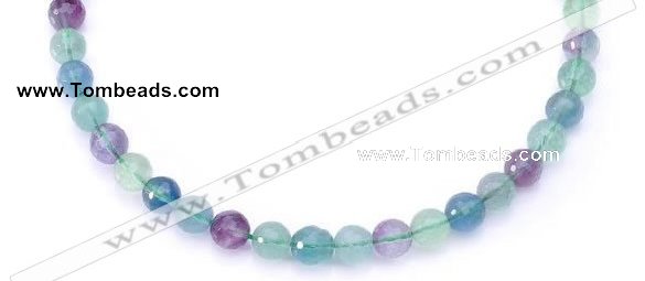 CFL14 16 inch A- grade 10mm faceted round natural fluorite beads