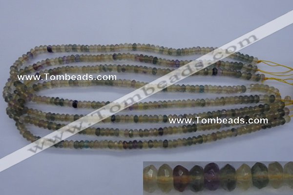 CFL140 15.5 inches 3*6mm faceted rondelle yellow fluorite beads