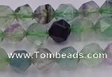 CFL1407 15.5 inches 8mm faceted nuggets fluorite gemstone beads