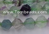 CFL1408 15.5 inches 10mm faceted nuggets fluorite gemstone beads