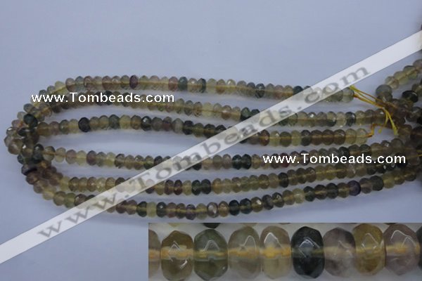 CFL141 15.5 inches 5*8mm faceted rondelle yellow fluorite beads