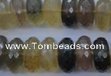 CFL144 15.5 inches 10*20mm faceted rondelle yellow fluorite beads