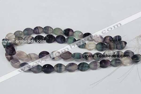 CFL160 15.5 inches 10*15mm twisted rice natural fluorite beads wholesale