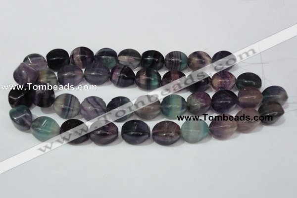 CFL161 15.5 inches 15*20mm twisted rice natural fluorite beads