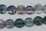 CFL163 15.5 inches 12mm coin natural fluorite beads wholesale