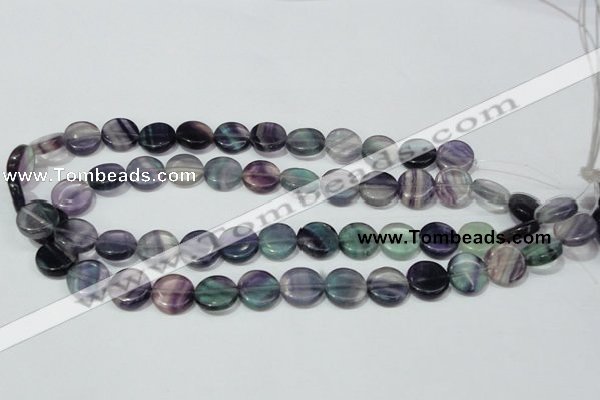 CFL164 15.5 inches 14mm coin natural fluorite beads wholesale