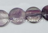 CFL166 15.5 inches 18mm flat round natural fluorite beads wholesale