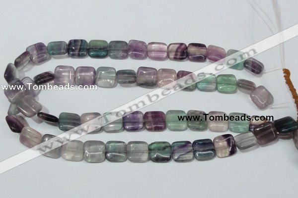 CFL174 15.5 inches 14*14mm square natural fluorite beads wholesale