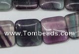 CFL175 15.5 inches 18*18mm square natural fluorite beads wholesale