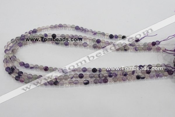 CFL201 15.5 inches 6mm round purple fluorite gemstone beads wholesale