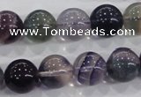 CFL205 15.5 inches 14mm round purple fluorite gemstone beads wholesale