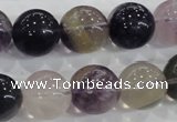 CFL206 15.5 inches 16mm round purple fluorite gemstone beads wholesale