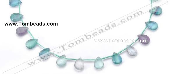 CFL24 10*14mm teardrop A- grade natural fluorite gemstone beads