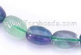 CFL25 A- grade 10*14mm egg-shaped natural fluorite gemstone bead