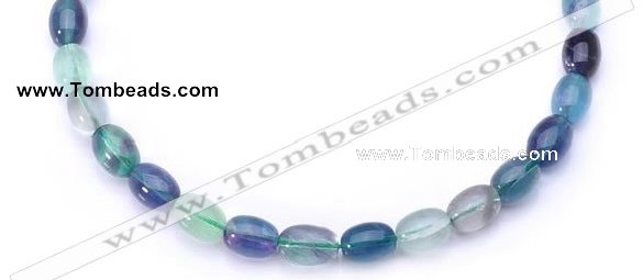 CFL25 A- grade 10*14mm egg-shaped natural fluorite gemstone bead