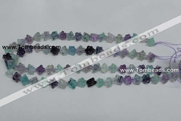 CFL304 15.5 inches 12*12mm carved cube natural fluorite beads