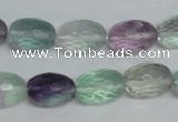 CFL307 15.5 inches 10*14mm faceted rice natural fluorite beads