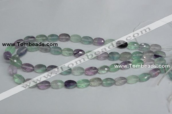 CFL307 15.5 inches 10*14mm faceted rice natural fluorite beads