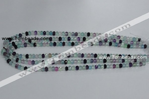 CFL312 15.5 inches 4*6mm faceted rondelle natural fluorite beads