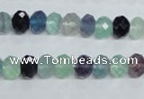 CFL313 15.5 inches 8*10mm faceted rondelle natural fluorite beads