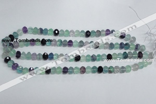 CFL313 15.5 inches 8*10mm faceted rondelle natural fluorite beads