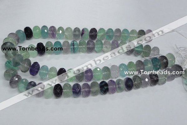 CFL315 15.5 inches 10*16mm faceted rondelle natural fluorite beads