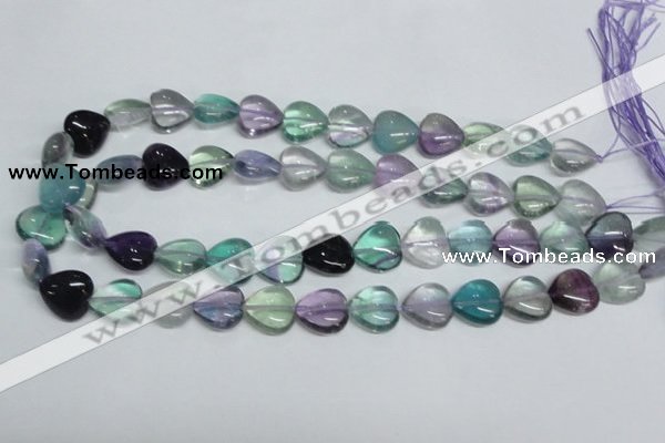 CFL316 15.5 inches 12*12mm heart natural fluorite beads wholesale