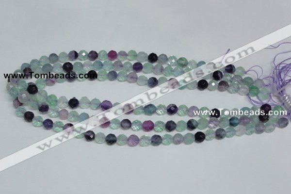 CFL324 15.5 inches 8mm faceted round natural fluorite beads