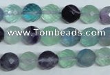 CFL325 15.5 inches 10mm faceted round natural fluorite beads