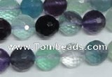 CFL326 15.5 inches 12mm faceted round natural fluorite beads