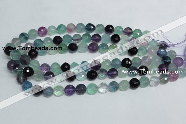 CFL326 15.5 inches 12mm faceted round natural fluorite beads