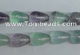 CFL327 15.5 inches 6*10mm teardrop natural fluorite beads