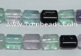 CFL329 15.5 inches 8*12mm flat column natural fluorite beads