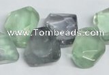 CFL331 15.5 inches 14*18mm faceted nugget natural fluorite beads