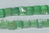 CFL338 15.5 inches 8*8mm cube natural green fluorite beads