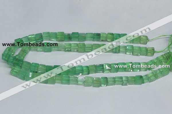 CFL338 15.5 inches 8*8mm cube natural green fluorite beads